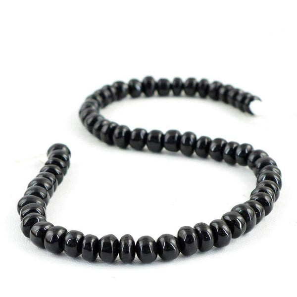 gemsmore:Natural Drilled Round Shape Black Spinel Beads Strand