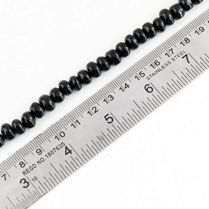 gemsmore:Natural Drilled Round Shape Black Spinel Beads Strand