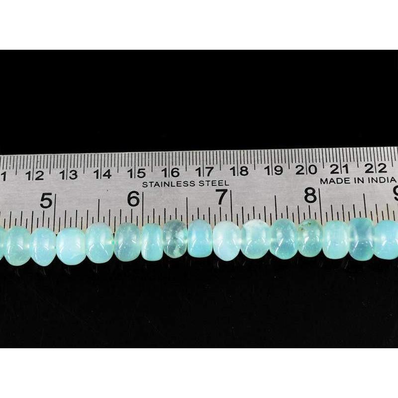 gemsmore:Natural Drilled Round Shape Blue Chalcedony Beads Strand