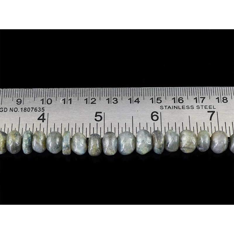 gemsmore:Natural Drilled Round Shape Labradorite Beads Strand