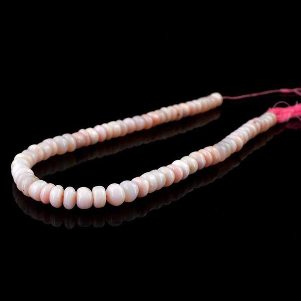 gemsmore:Natural Drilled Round Shape Pink Australian Opal Beads Strand
