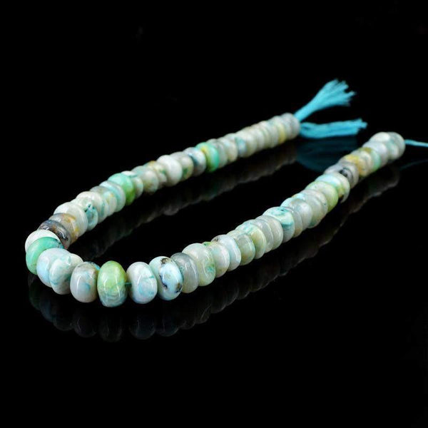 gemsmore:Natural Drilled Unheated Peruvian Opal Round Beads Strand