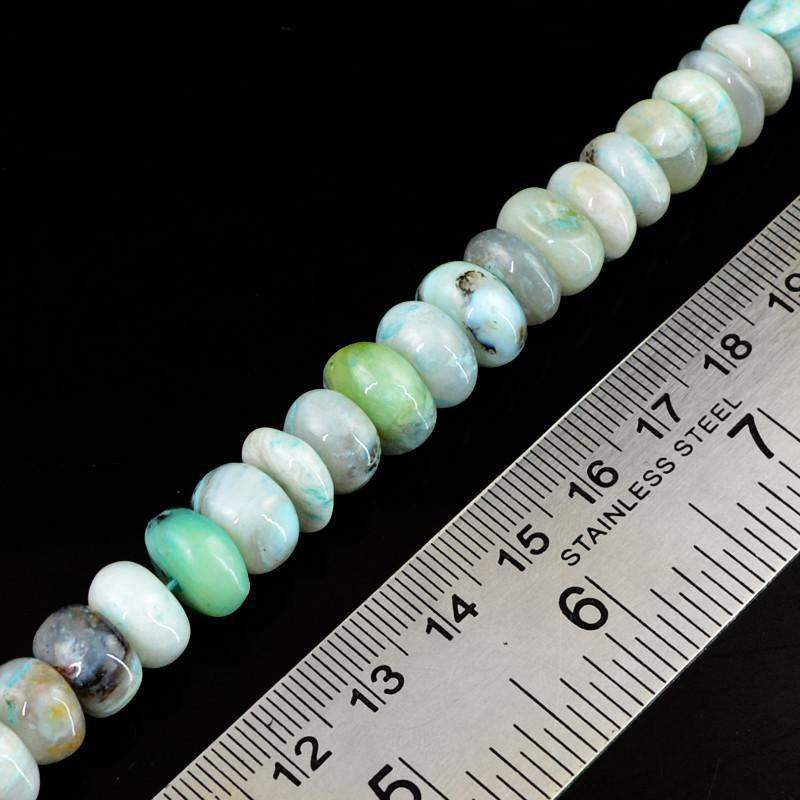 gemsmore:Natural Drilled Unheated Peruvian Opal Round Beads Strand