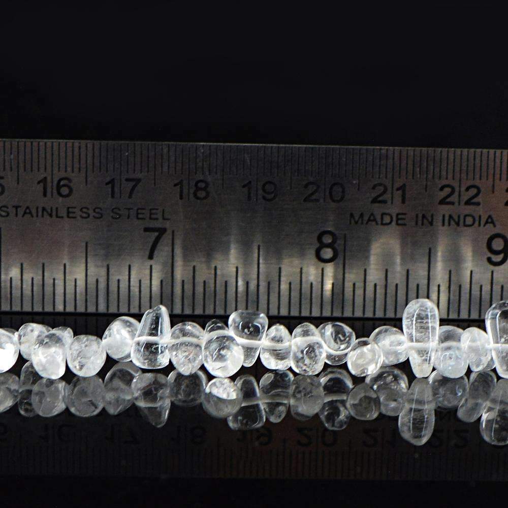 gemsmore:Natural Drilled White Quartz Tear Drop Beads Strand