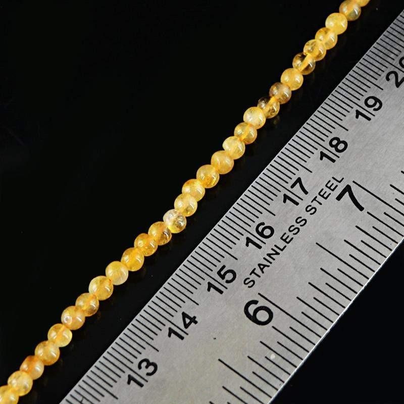 gemsmore:Natural Drilled Yellow Citrine Round Beads Strand