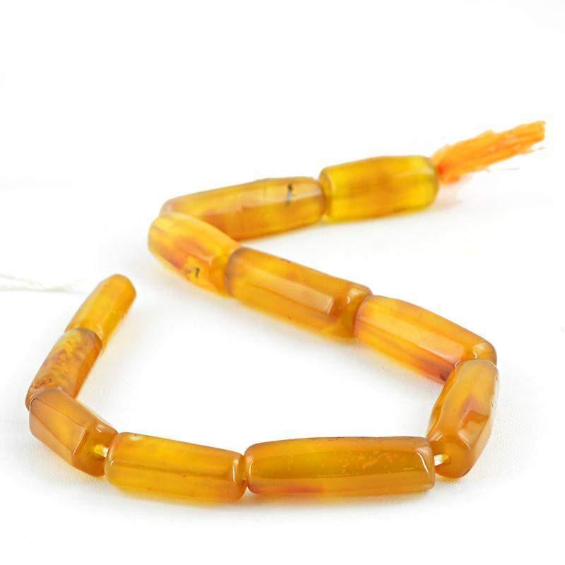 gemsmore:Natural Drilled Yellow Onyx Beads Strand