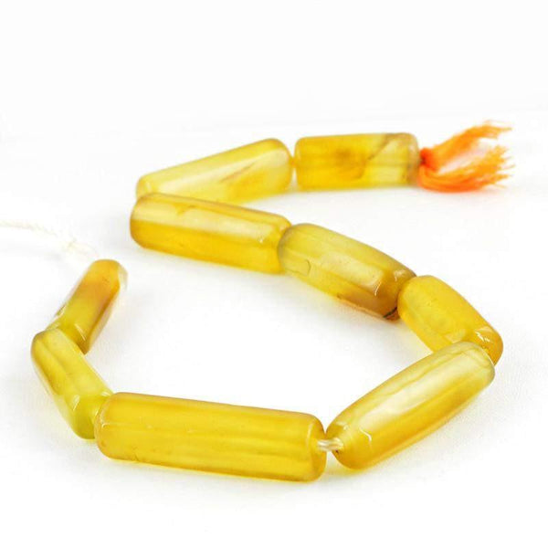 gemsmore:Natural Drilled Yellow Onyx Beads Strand