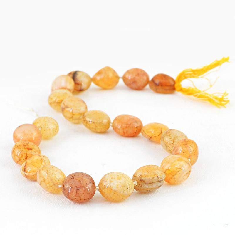 gemsmore:Natural Drilled Yellow Onyx Beads Strand