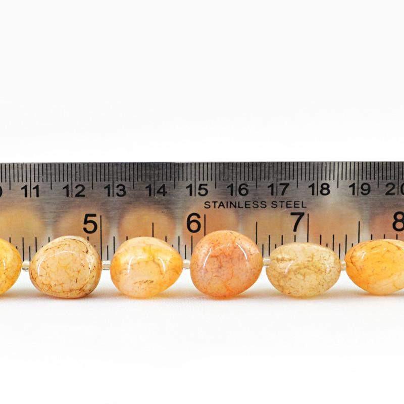 gemsmore:Natural Drilled Yellow Onyx Beads Strand