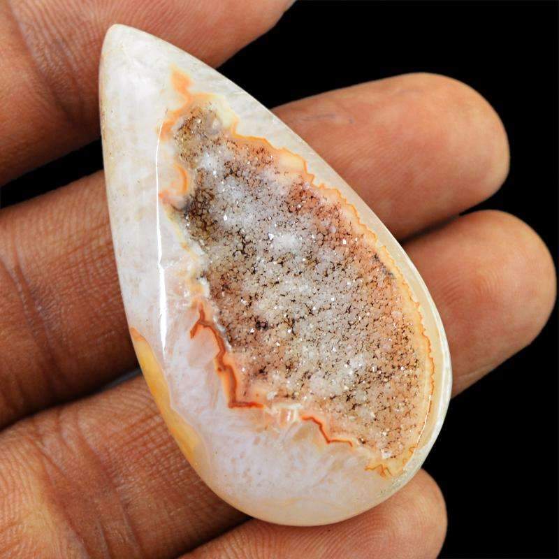 gemsmore:Natural Druzy Onyx Gemstone - Pear Shape