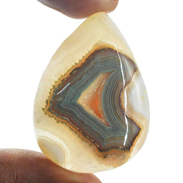 gemsmore:Natural Druzy Onyx Gemstone Untreated Pear Shape