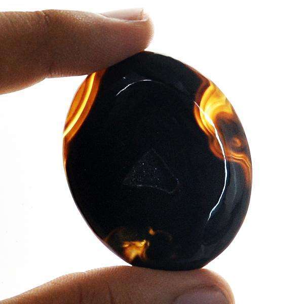 gemsmore:Natural Druzy Onyx Oval Shape Untreated Loose Gemstone