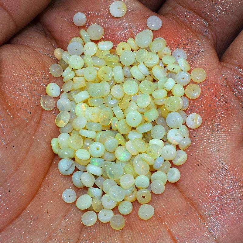 gemsmore:Natural Ethiopian Opal Round Shape Drilled Beads Lot