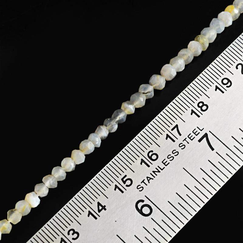 gemsmore:Natural Faceted Agate Round Shape Beads Strand