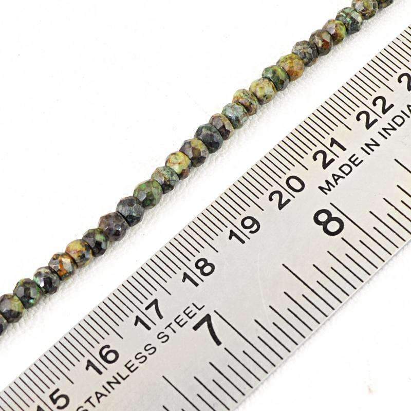 gemsmore:Natural Faceted Azurite Beads Strand - Drilled Round Shape