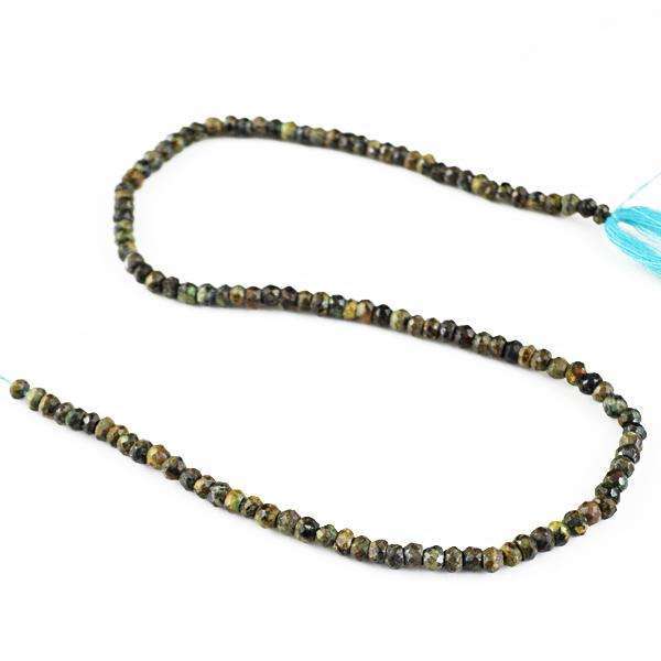 gemsmore:Natural Faceted Azurite Round Shape Drilled Beads Strand