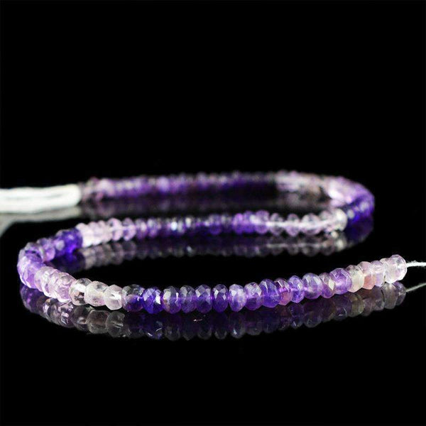 gemsmore:Natural Faceted Bi-Color Amethyst Drilled Beads Strand Round Shape
