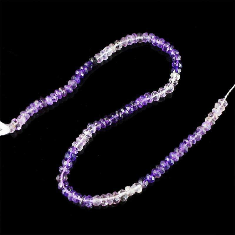 gemsmore:Natural Faceted Bi-Color Amethyst Drilled Beads Strand Round Shape