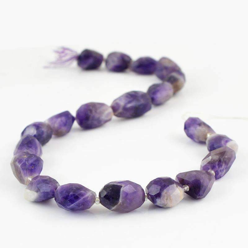 gemsmore:Natural Faceted Bi-Color Amethyst Drilled Beads Strand