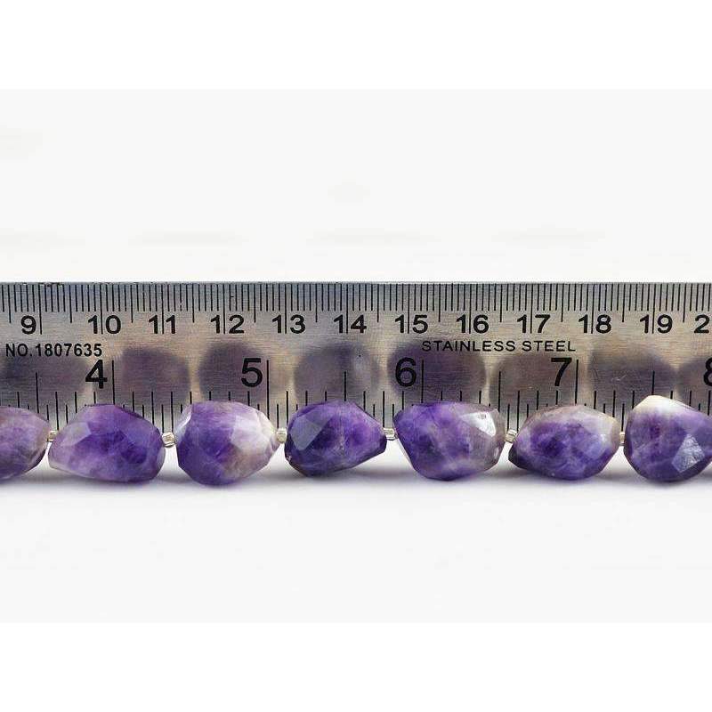 gemsmore:Natural Faceted Bi-Color Amethyst Drilled Beads Strand