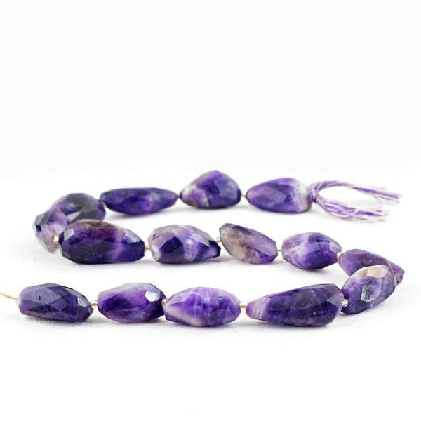 gemsmore:Natural Faceted Bi-Color Amethyst Drilled Beads Strand