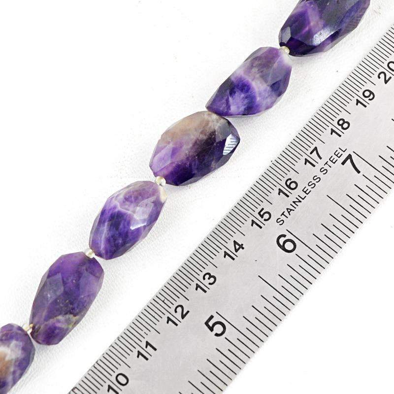 gemsmore:Natural Faceted Bi-Color Amethyst Drilled Beads Strand