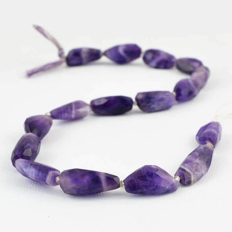 gemsmore:Natural Faceted Bi-Color Amethyst Strand Untreated Drilled Beads