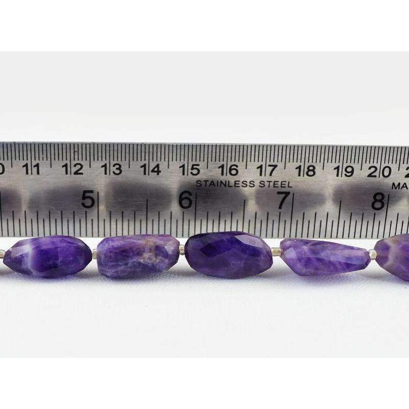 gemsmore:Natural Faceted Bi-Color Amethyst Strand Untreated Drilled Beads