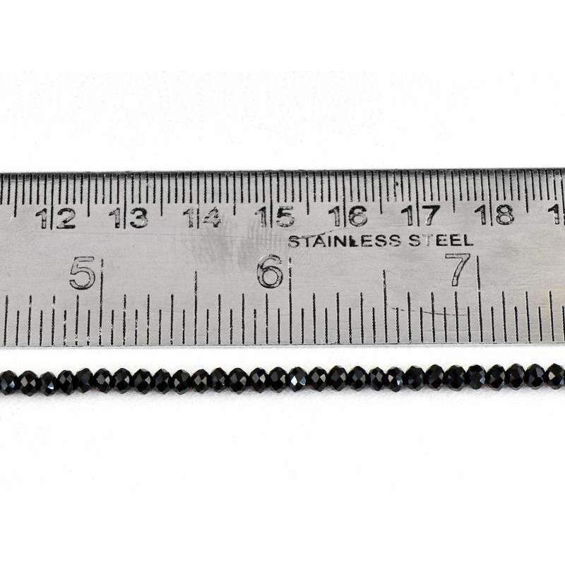gemsmore:Natural Faceted Black Spinel Beads Strand Round Shape Drilled