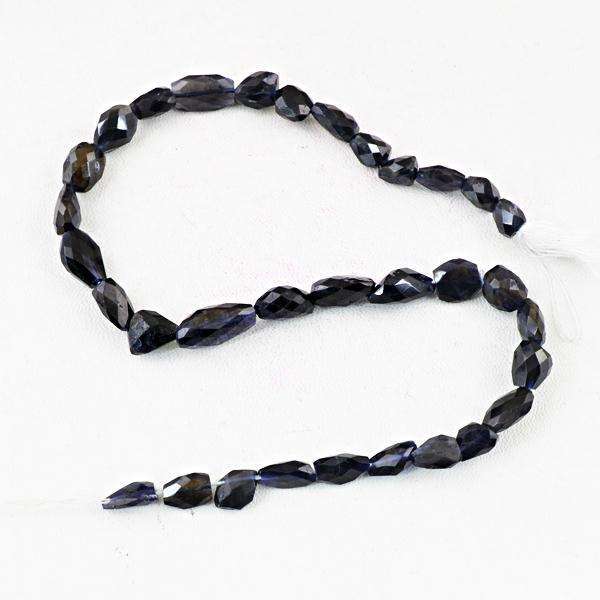 gemsmore:Natural Faceted Black Spinel Drilled Strand Beads