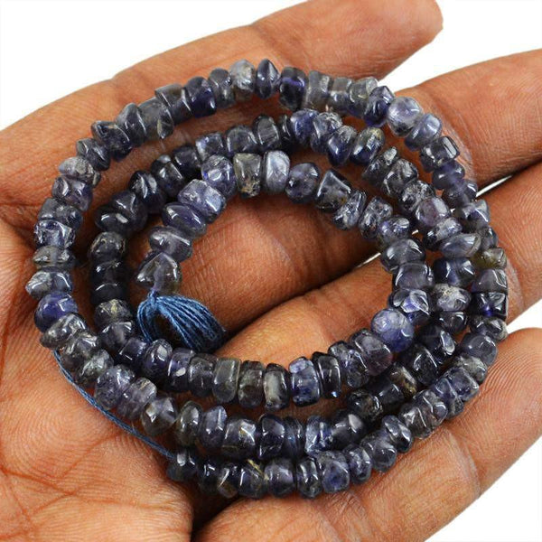 gemsmore:Natural Faceted Blue Tanzanite Beads Strand