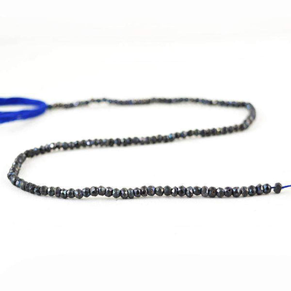 gemsmore:Natural Faceted Blue Tanzanite Drilled Beads Strand - Round Shape