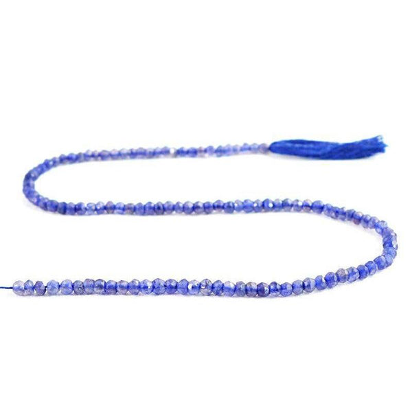 gemsmore:Natural Faceted Blue Tanzanite Drilled Beads Strand