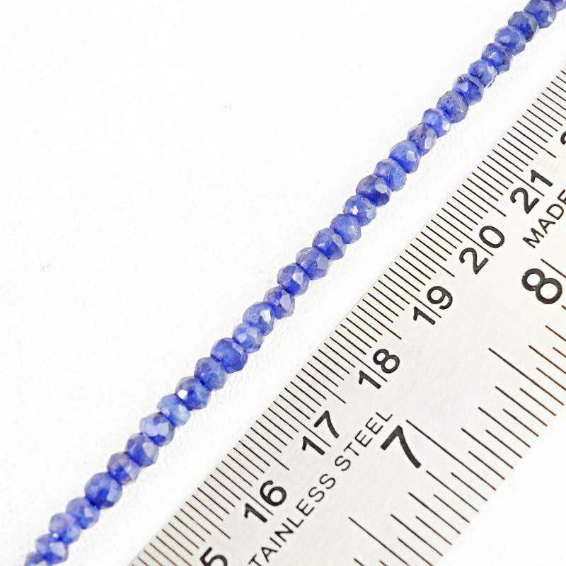 gemsmore:Natural Faceted Blue Tanzanite Drilled Beads Strand
