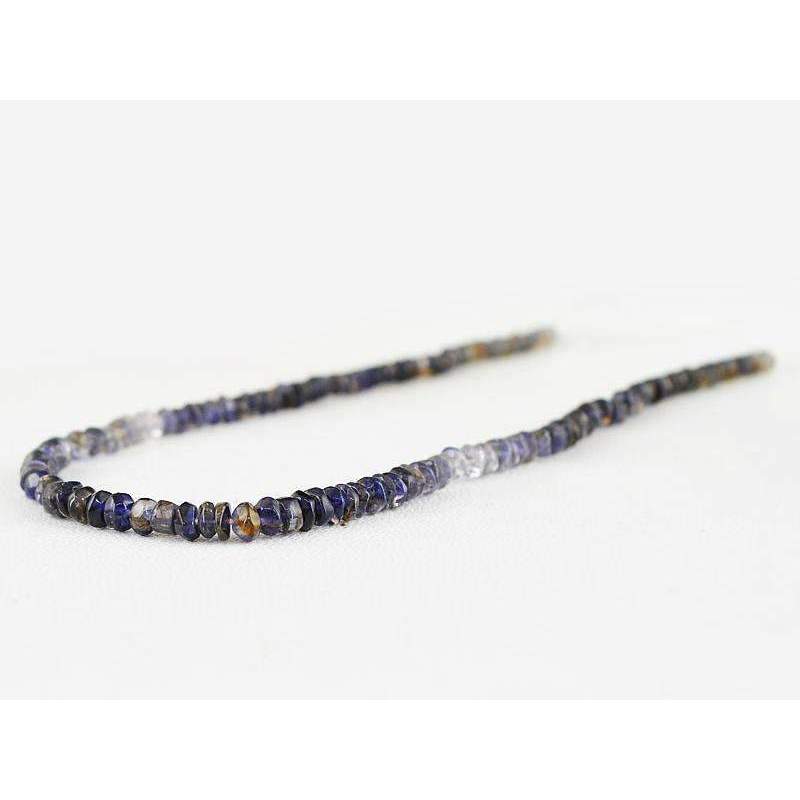 gemsmore:Natural Faceted Blue Tanzanite Drilled Beads Strand