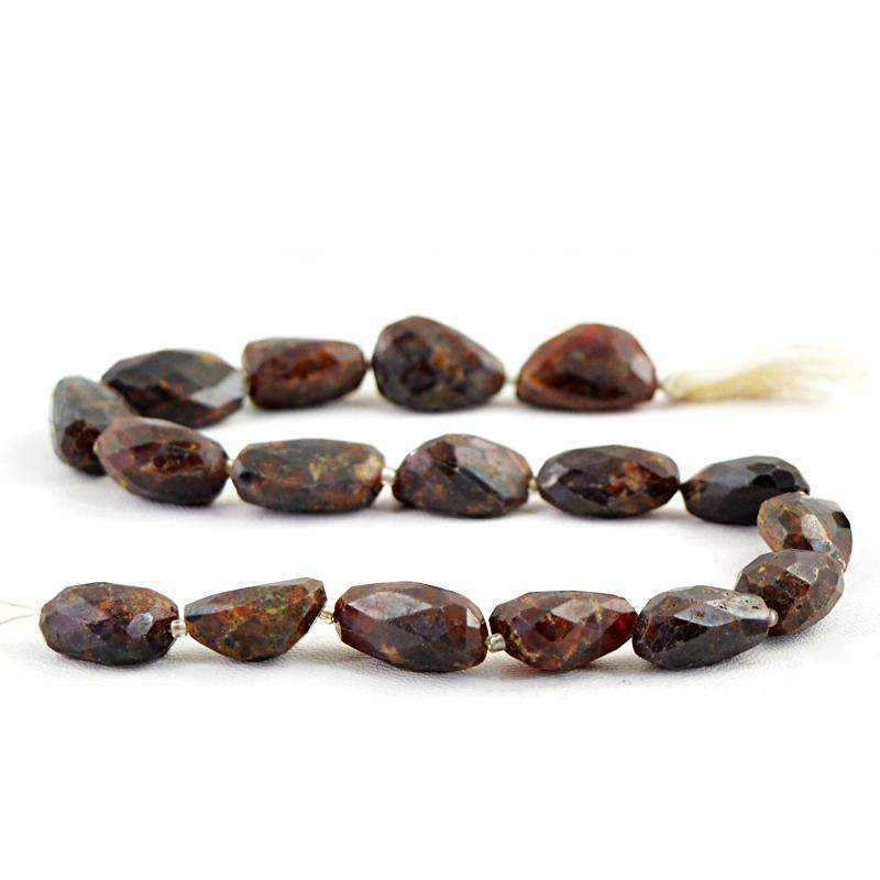 gemsmore:Natural Faceted Brown Agate Beads Strand - Untreated Drilled