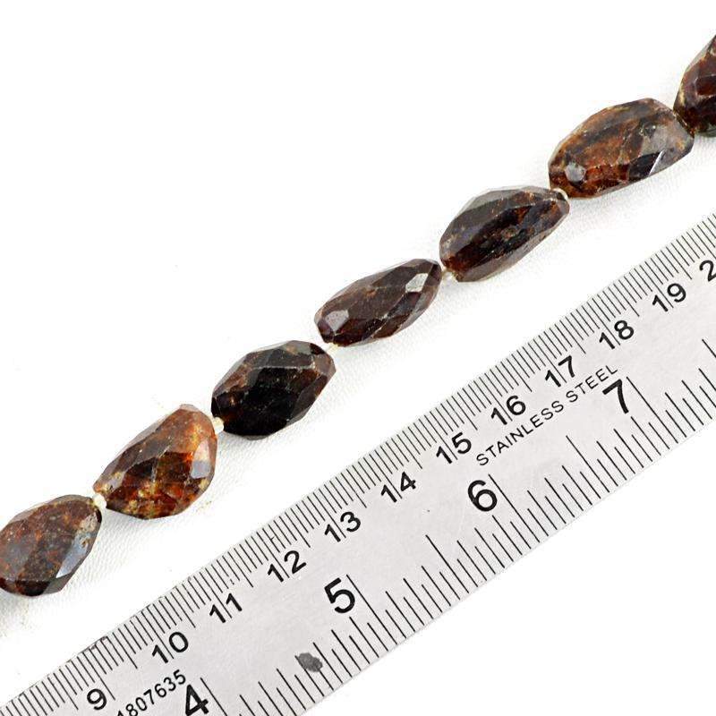 gemsmore:Natural Faceted Brown Agate Beads Strand - Untreated Drilled