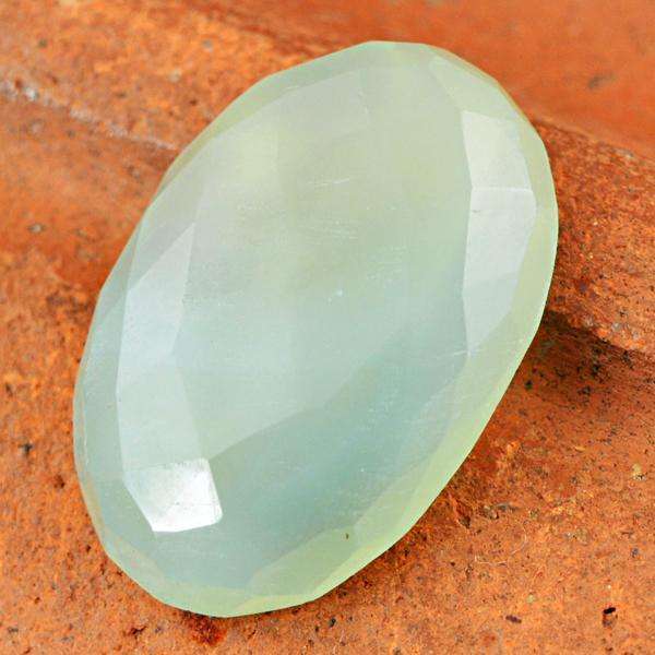 gemsmore:Natural Faceted Chalcedony Oval Shape Untreated Loose gemstone