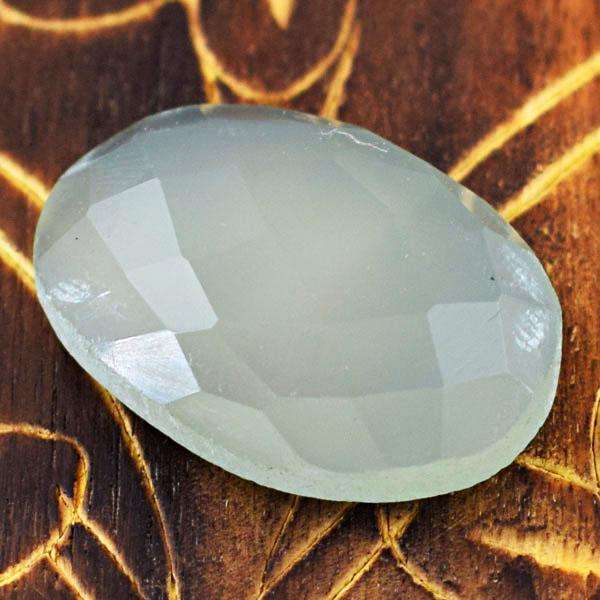 gemsmore:Natural Faceted Chalcedony Oval Shape Untreated Loose gemstone