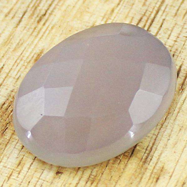 gemsmore:Natural Faceted Chalcedony Oval Shape Untreated Loose gemstone