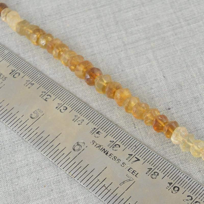 gemsmore:Natural Faceted Citrine Beads Strand