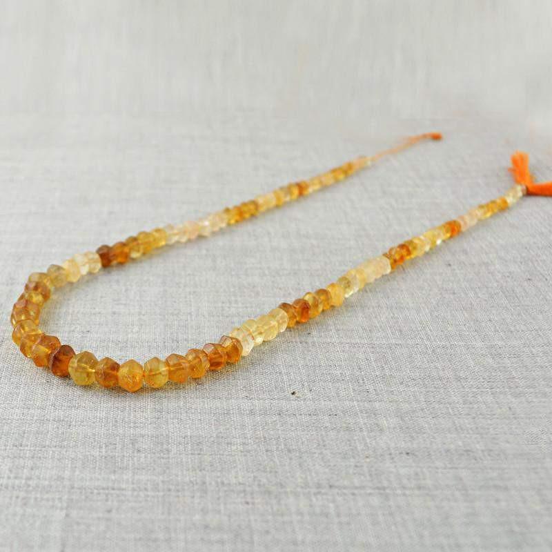 gemsmore:Natural Faceted Citrine Beads Strand