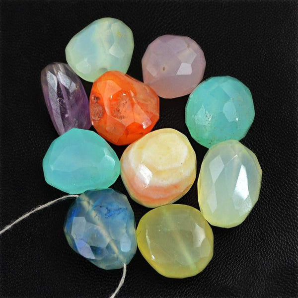 gemsmore:Natural Faceted Drilled Multicolor Multi Gemstone Beads Lot
