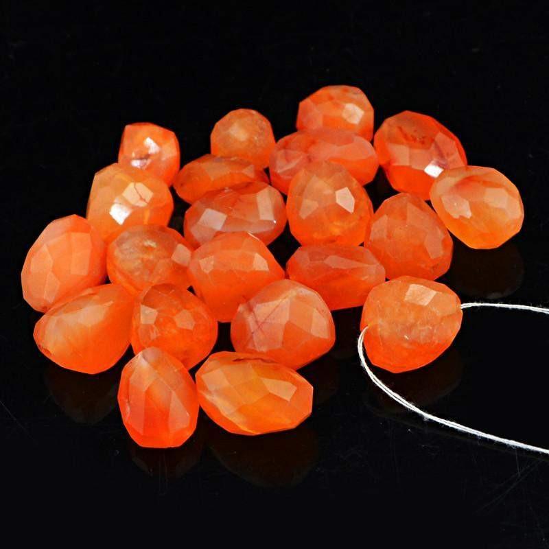 gemsmore:Natural Faceted Drilled Orange Carnelian Beads Lot