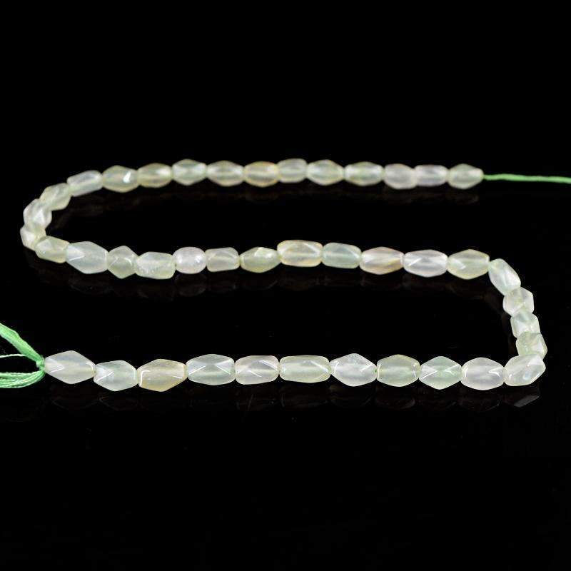 gemsmore:Natural Faceted Green Aquamarine Beads Strand - Drilled