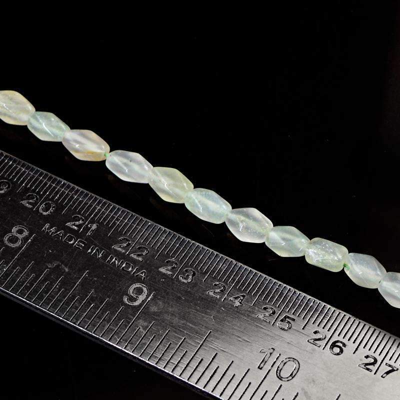 gemsmore:Natural Faceted Green Aquamarine Beads Strand - Drilled