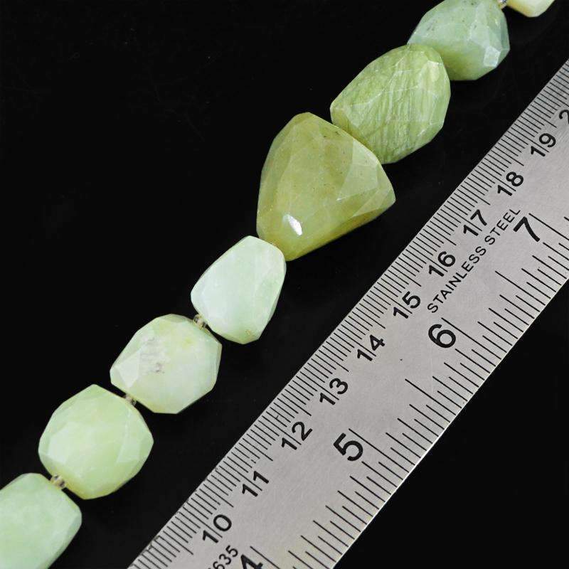 gemsmore:Natural Faceted Green Aquamarine Beads Strand - Drilled