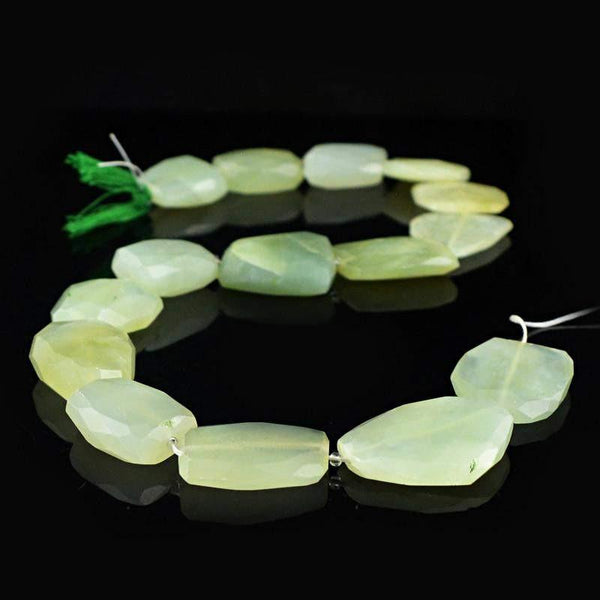 gemsmore:Natural Faceted Green Aquamarine Beads Strand