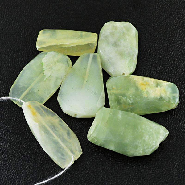 gemsmore:Natural Faceted Green Aquamarine Drilled Beads Lot