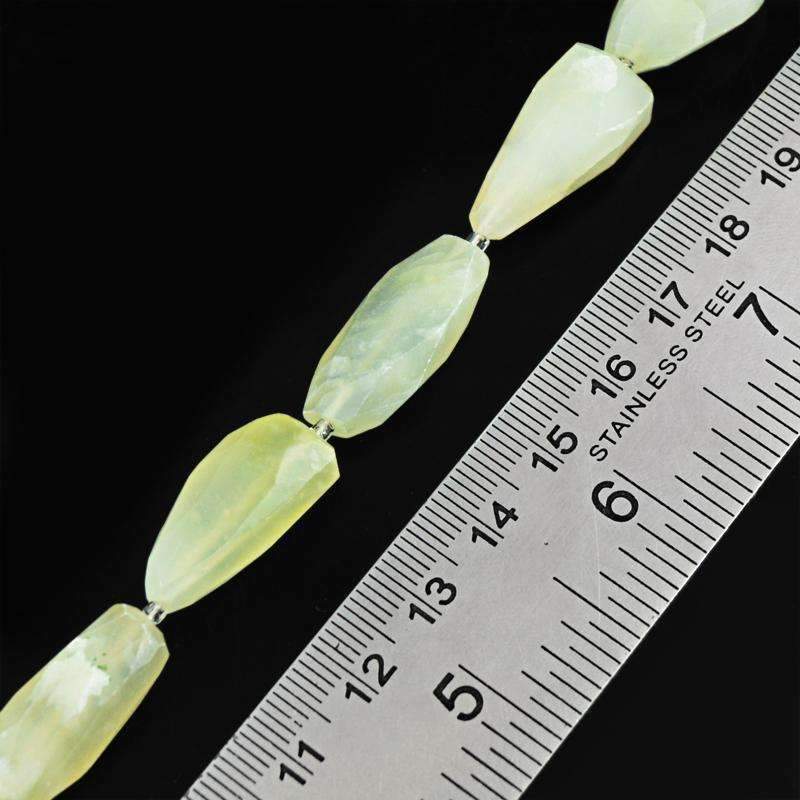 gemsmore:Natural Faceted Green Aquamarine Drilled Beads Strand